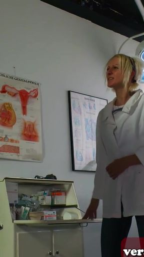 German stepbrother fucks his stepsister in the doctor's room   Clip 1