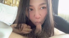 Gorgeous Asian Slut's Quick BJ Before Work