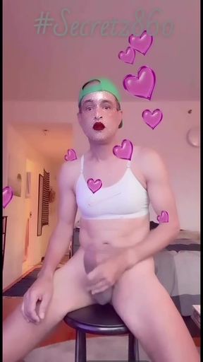 Secretz860 - stroking my cock on a stool