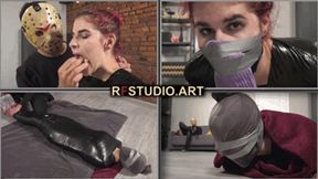 Pandora in tight mummification - Humiliating shoes and socks sniffing - Part 1 (UHD 4K MP4)