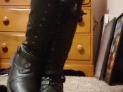 Squeaky Leather Combat Boots 2