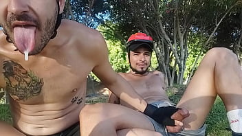 Outdoor cum in a park