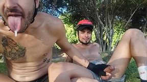 Outdoor cum in a park