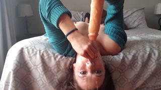 Extreme dildo gagging | dildo facefuck