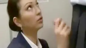 Stewardess Seduction - Steamy Plane Bathroom Encounter with Lewd Traveler