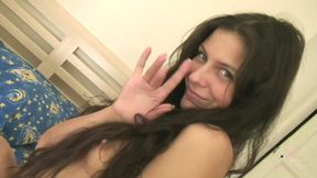 Coed Cofi Milan makes her busty gf Jamie fuck her man