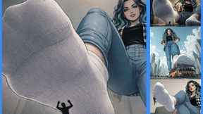 Grunge Giantess in White Socks Crushes Tiniesâ€¦ and Then She Crushes YOU - AI ANIMATION