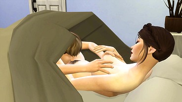 Full Japanese StepMom and StepSon Sharing same bed at hotel room