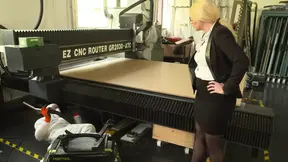 Nerdy blonde boss walks in the workroom and got her pussy licked and fucked