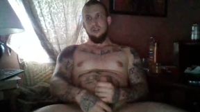 Tattooed Man Masturbates