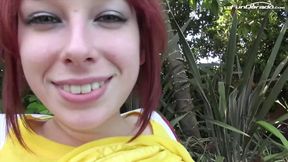 Brunette stepdaughter gets big dick fucked and sucks it well