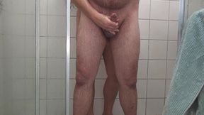BBW Gives Stepbrother Handjob in Shower