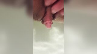 I masturbate underwater into the WC with a crazy hot erect clit