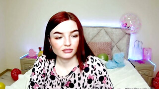 Busty redhead amateur babe on webcam