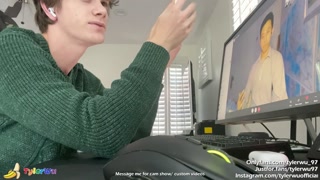 Twink jerks off with Asian classmate on facetime (Tyler Wu &amp; Shane Hall)