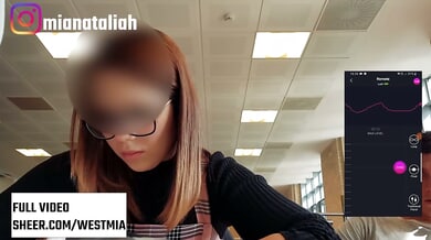 She tests her Bluetooth vibrator in a public space while monitored on screen