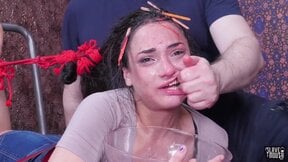 Fish hooked submissive beauty is spanked hard