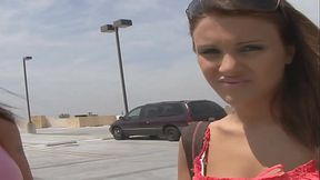 She was soon sucking off two guys and coaxing some big cum loads out of them and onto her face