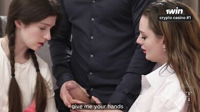 Stepdad Big Dick Destroys Cute Small Tits Teens Creampie Threesome
