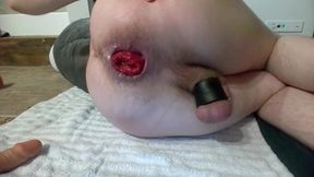 Homosexual twunk nailing himself so rock-hard with smaller fuck stick