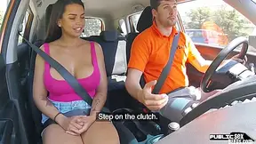 Driving Student 18+ Latina Outdoor Fucked In Car By Instructor