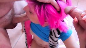 ”2 Heavy Cocks inside 1 Pink Hottie!”