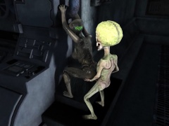 Sexy 3D cartoon alien babe fucked hard by a martian