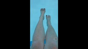 Barefoot Sandals in the Pool