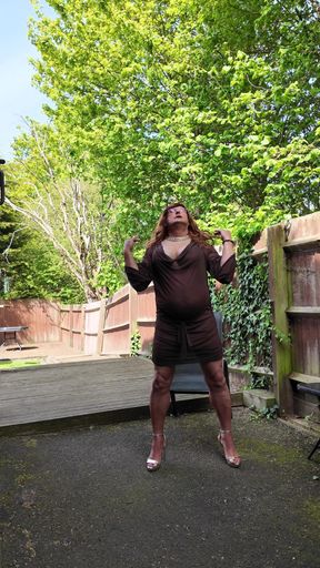 Sexy Crossdresser Kellycd2022 in Sexy See Thru Dress and Heels