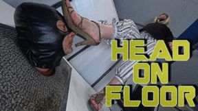 CC - Head on floor ,disgusting sandals