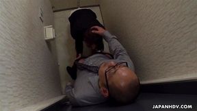 Japanese office lady Akari Asayiri oral sex with men i restroom uncensored
