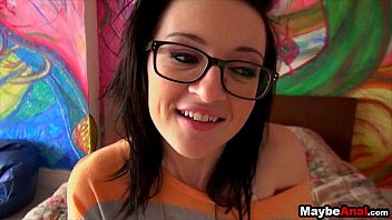 Nerdy chick with glasses gets a dick in her ass Kira Kennedy 1 1