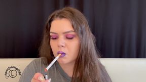 Purple Smoke Seduction: Close-up Vaping &amp; Smoking