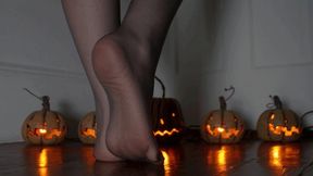 M - Sexy Goth Feet in Off-Black Pantyhose with Black Toenails