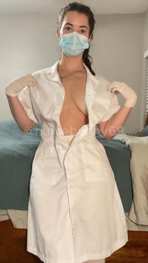 Vintage Nurse Dildo Fucking with Vibrator to Orgasm