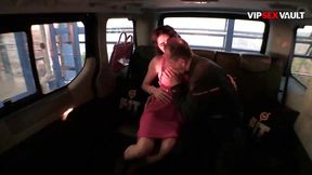 Teen Italian beauty squirts on driver's big cock