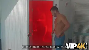 Cougar enjoys wild sex with a stranger at the VIP spa