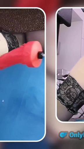 Big dildo anal Masturbation on the fucking machine   Clip 1