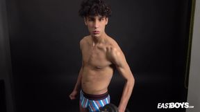 Curly Twink 18+ Boy 18+ Shows Off His Slim Body on Webcam