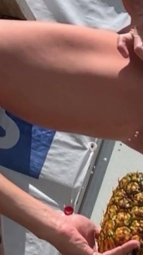 19yo boy drinks her pee from pineapple   Clip 2