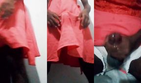 Asian trans pisses in frilly dress loud moaning big dick climax