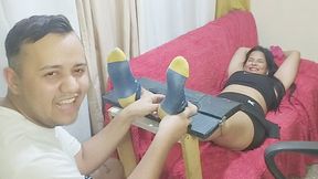 "Tickling in the Stocks with Vilma"
