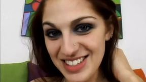 Sultry cock whore gives a deepthroat tease on rock hard dick