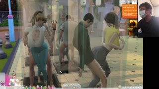 The Sims 4:10 people flirting in the transparent shower foreplay - Part 1