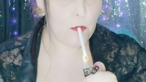Nicki Pie smokes VS120s and masturbates