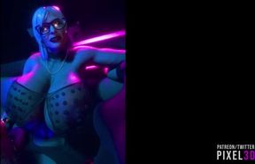 Granny is in the Club for Futanari Fun