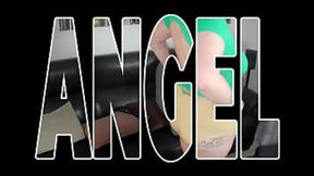 Blonde housewife Angel deepthroats and licks balls