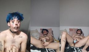 Clown Trans Boy Fingers Pussy Gushing Cum Dripping Mess