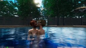 Angels Awakening 12 &ndash_ Nude Swimming and Lesbian Kiss Scene in a Moonlit Pool