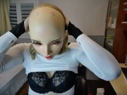 Doris Jill Pt1! A mysterious doll masked girl Jill has fun with her rubber body!